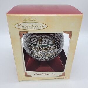 Vintage 2002 Hallmark Christmas Glass Ornament‎ God With Us